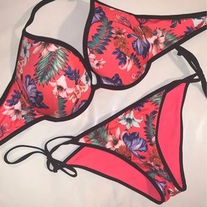 Red Floral Bikini